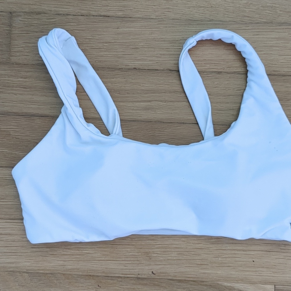 White Roxy bikini top